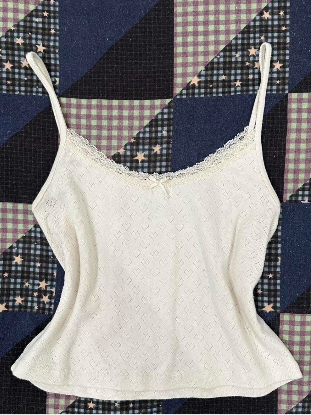 Brandy Melville Lace Trim White Cami Tank Top
